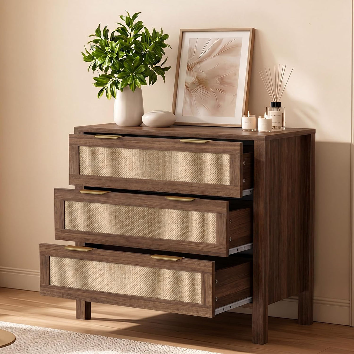 3 drawer dressers for bedroom, rattan dresser with, main product view