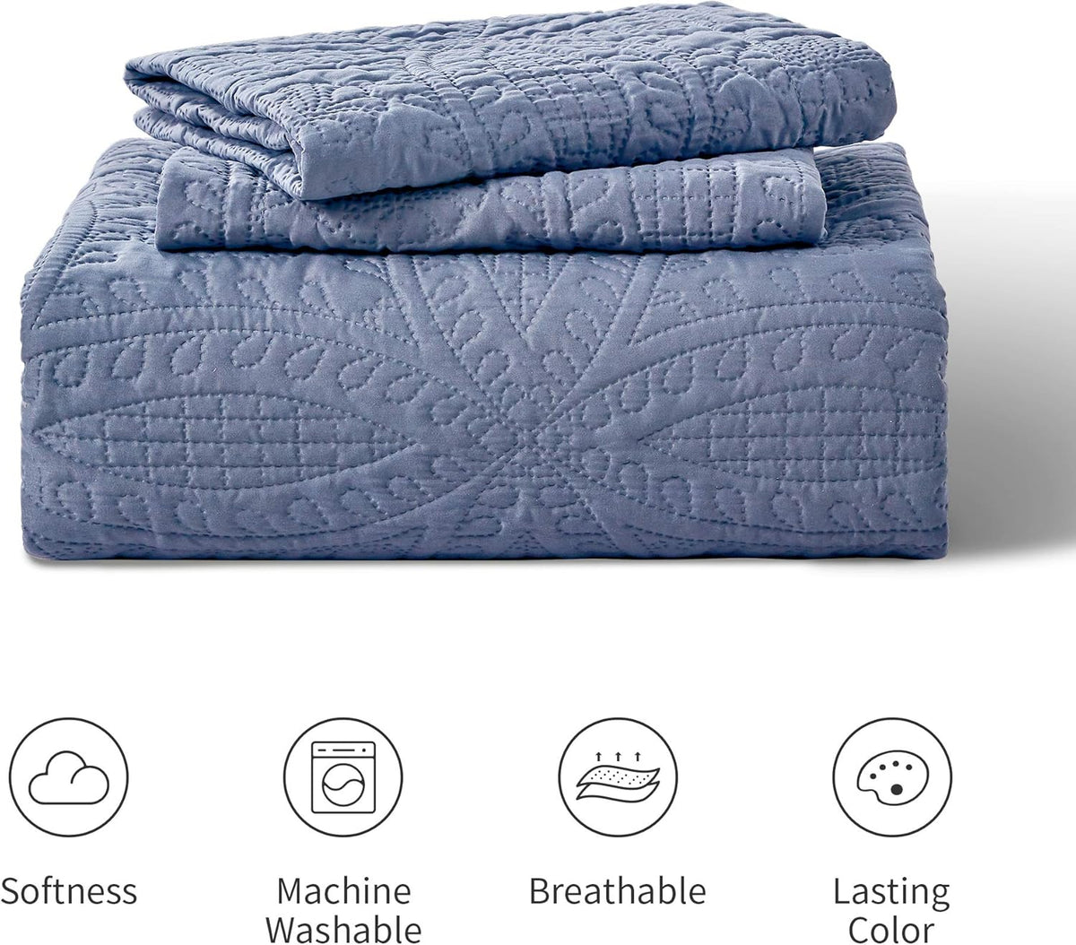 love's cabin king size quilt set blue bedspreads on a desk or shelf