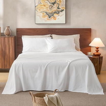100% Linen Sheets King Size, Breathable & Durable 4-Piece Bed Flax Sheet Set by overket