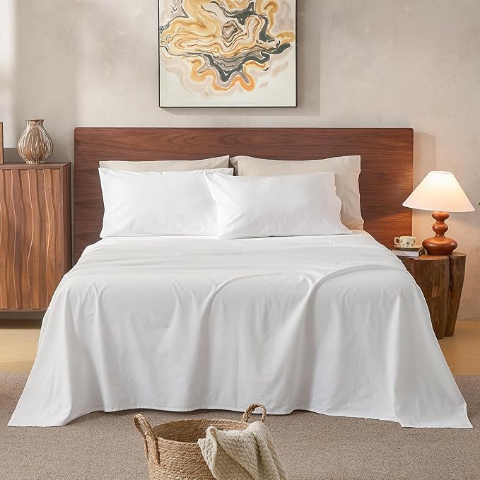 100% Linen Sheets California King Size, Breathable & Durable 4-Piece Bed Flax by overket