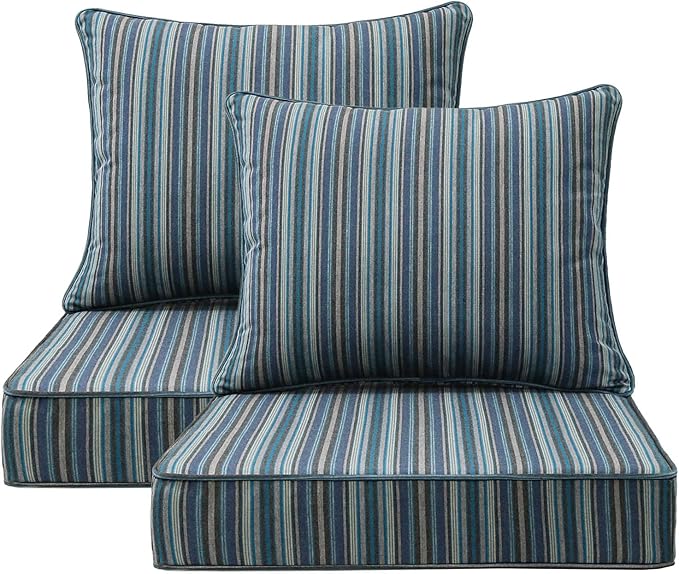Sunbrella Outdoor Patio Chair Cushions Set, Water-Repellent, Fade Resistant by Unimatta