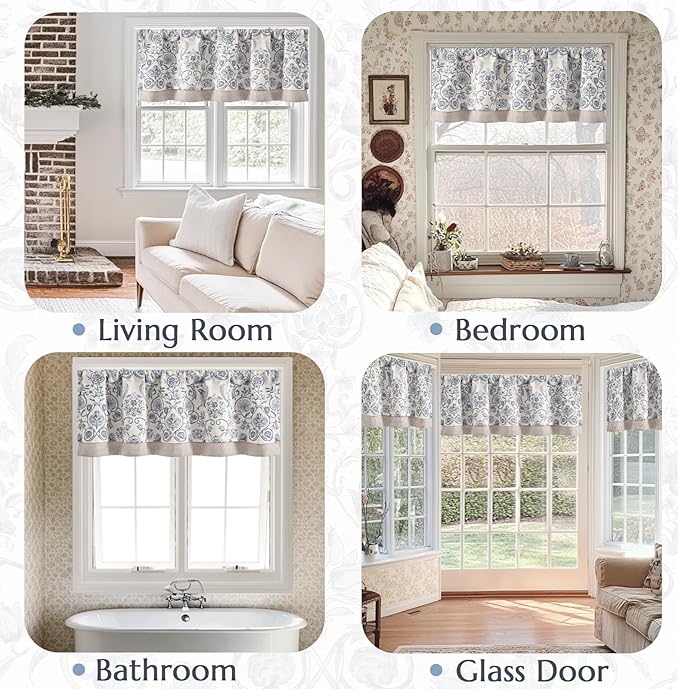jinchan Linen Valance Kitchen Curtain - Image 6