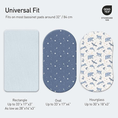 Gllquen Baby Muslin Bassinet Sheets 3 Pack, Breathable Elastic Cozy Fitted - Image 4