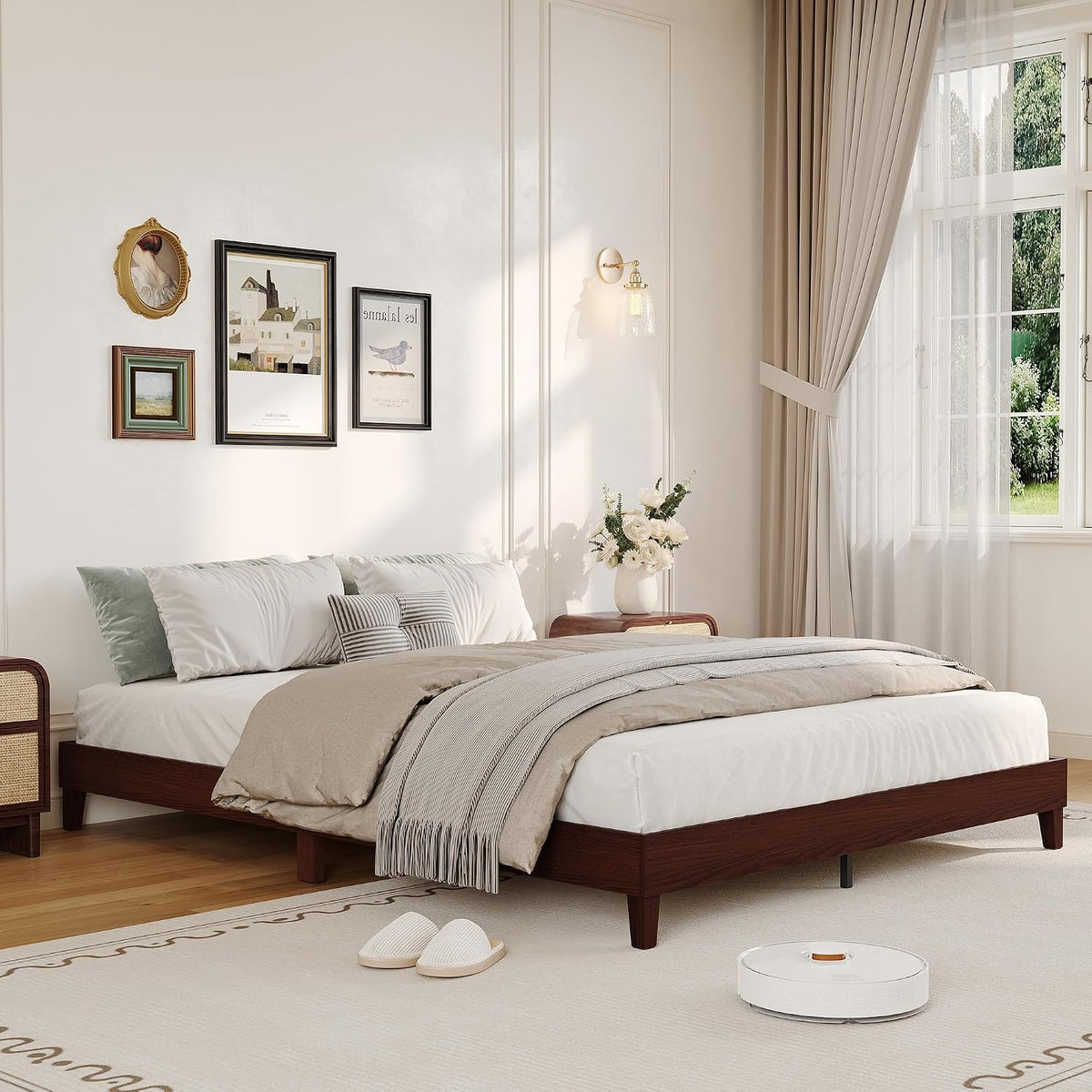 idealhouse queen size bed frame,9 inch natural sturdy, view 9