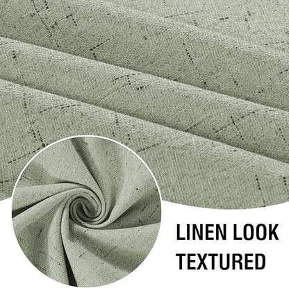 H.VERSAILTEX Linen Look 100% Blackout Curtains 45 Inches Long - Image 3