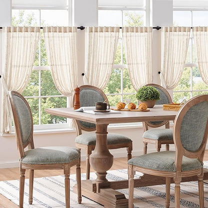 jinchan Winslow Linen Curtains 54 Inch Length Small Window Curtains Embroidered - Image 9