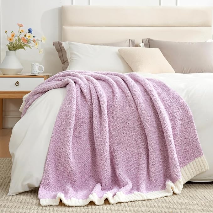 Snuggle Sac Bedding Blanket Light Purple Twin Size, Super Soft Warm Cozy - Image 2