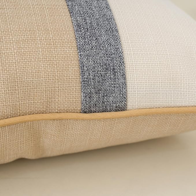Yangest Patchwork Pillow Cover 20x20 Inch Luxury Cotton and Linen Cushion Cover - Image 4