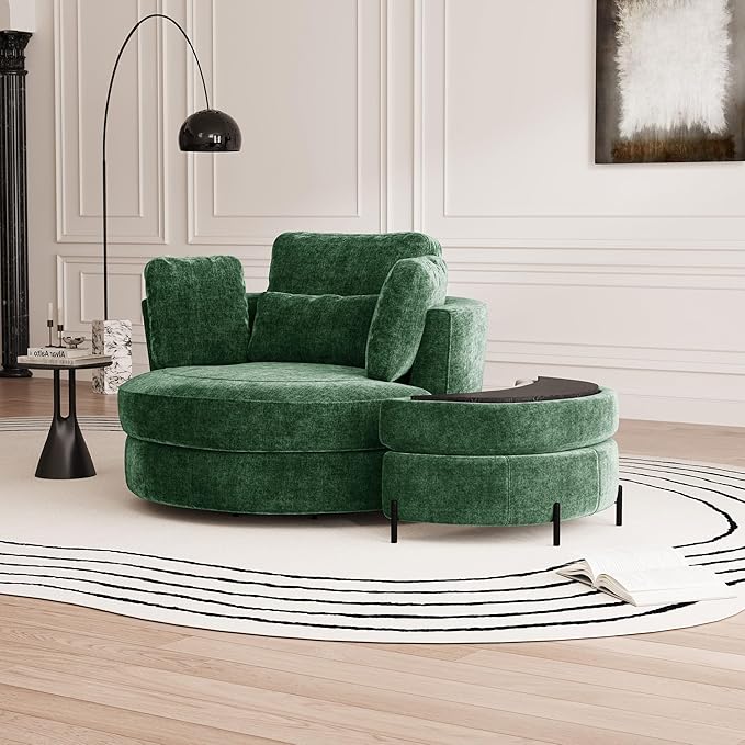 Aoiy & Wifon 50.2'' W Oversized Swivel Barrel Chair - Image 7