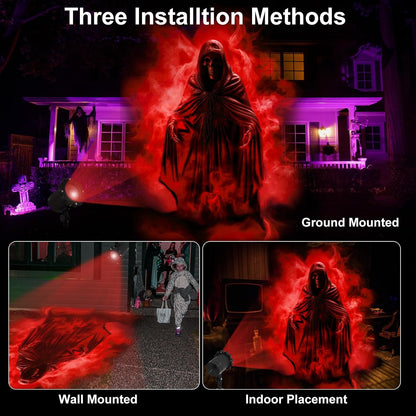 Treela Halloween Ghost Projector Light Outdoor Decoration, Red, Dynamic