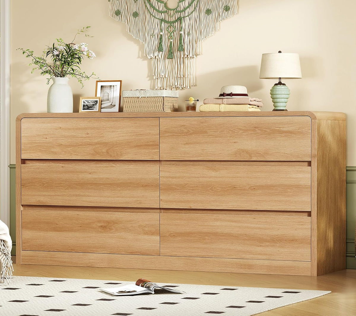 teenfon 55" dresser for bedroom with 6 drawers, main product view