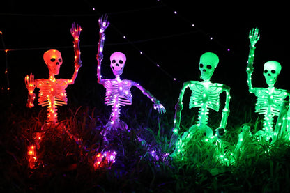 2Pack36 Halloween Light up Skeleton Deco(350 Green Lights,6H auto‑Off)