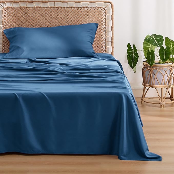 Bedsure Cooling Sheets Twin, Rayon Derived from Bamboo, Breathable & Soft Twin - Image 2