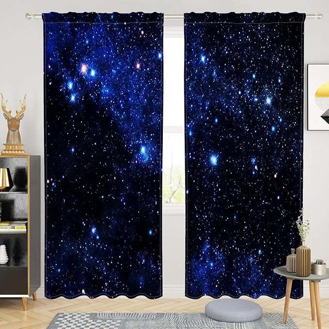 Renaiss 42 x 84 Inch Galaxy Curtains Space Nebula Universe Fantasy Star by Renaiss