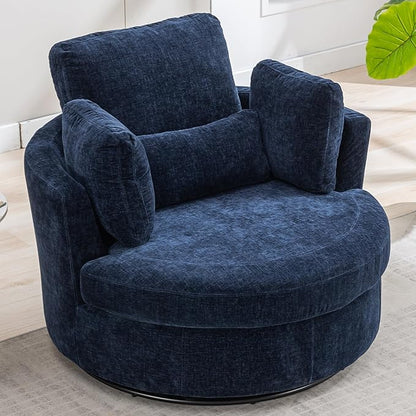 Aoiy & Wifon 42" W Oversized Swivel Accent Chair, Upholstered Round Barrel Chair - Image 5