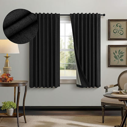 Black Out Curtains 45 Inch Long 2 Panels Burg by Pitalk