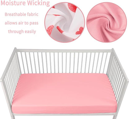 Baby Crib Sheets for Boys Girls, 2 Pack Fitted Crib Sheet for Standard Crib and - Image 2