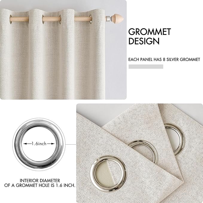 MIULEE 100% Blackout Linen Curtains - Image 4