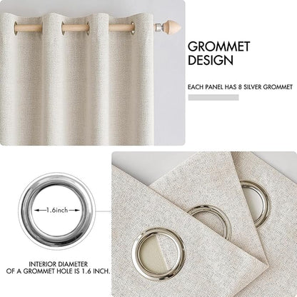 MIULEE 100% Blackout Linen Curtains - Image 4