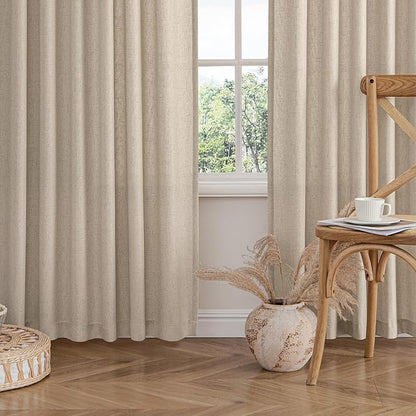 MIULEE Non-See-Through Privacy Linen Curtains 2 Panels, Light Filtering Window - Image 8