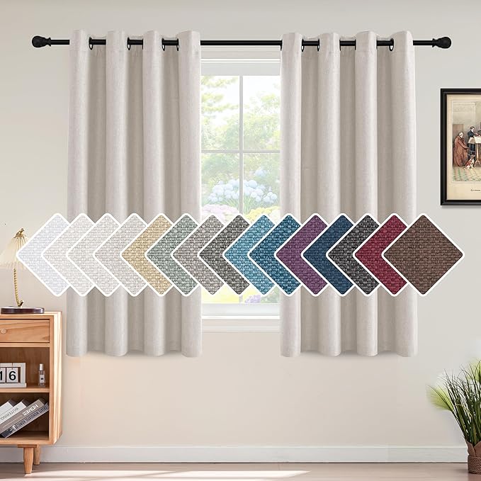 H.VERSAILTEX Linen Blackout Curtain 54 Inches Long by HVERSAILTEX