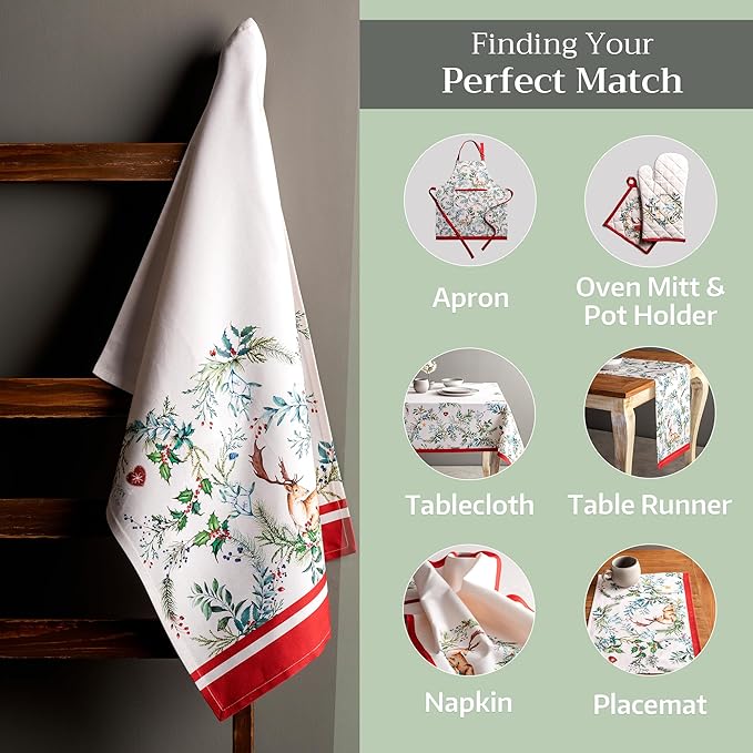 Maison d' Hermine Kitchen Towels Set of 3 100% Cotton 20" x 27.5" Reusable - Image 6