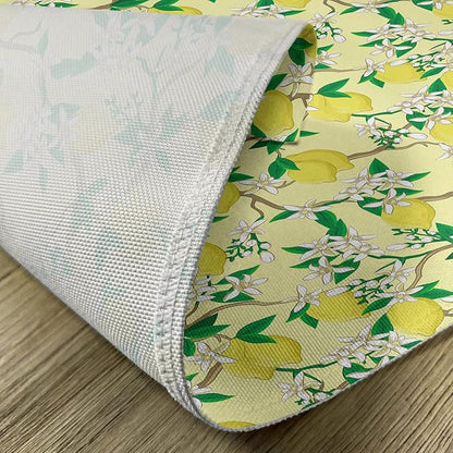 Ambesonne Lemons Place Mats Set of 4, Blooming Lemon Flowers on Tree Branches - Image 5