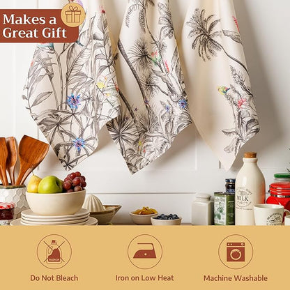 Maison d' Hermine Kitchen Towels Set of 3 100% Cotton 20" x 27.5" Reusable - Image 5