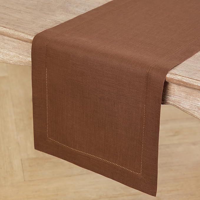 Solino Home Linen Brown Table Runner 60 Inches - Image 2