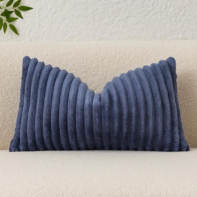 Kevin Textile Soft Plush 14x24 Inch Lumbar Pillow Cover 1 Pack, Luxury Fluffy by KevinTextile