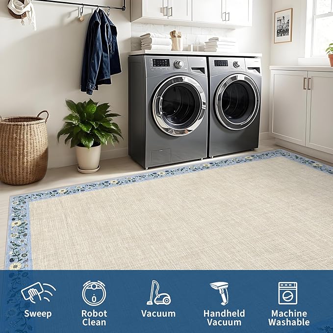GarveeHome Entryway Rug 2x6 Modern Bordered Runner Rug Washable Kitchen Runners - Image 8