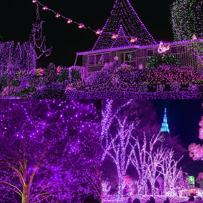 WATERGLIDE 1000 LED Halloween String Lights, 328 FT Green Wire LED Decorative Fairy Lights with Remote & 8 Modes, Waterproof for Indoor Outdoor Xmas Holiday Party Garden Wedding Home Decor, Purple