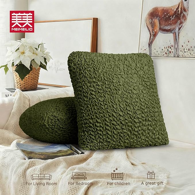 Decorative Throw Pillow Cover Elastic Couch Pillow Covers 18 x 18 & 20 x 20 Inch - Image 8