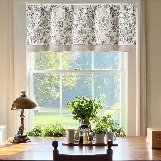 jinchan Linen Valance Kitchen Curtain - Image 2