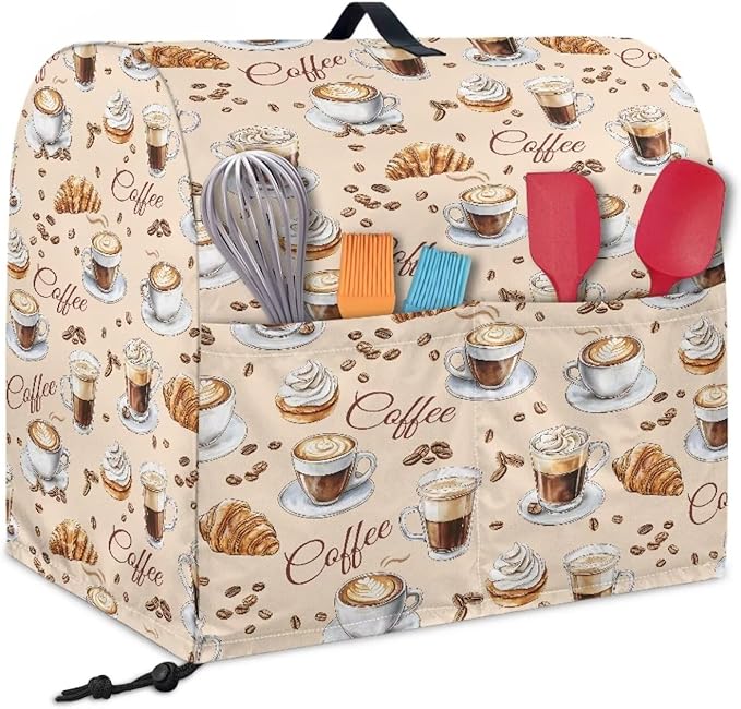 Coffee Pattern Mixer Covers Universal Stand Mixer Dust Cover Compatible - Image 2