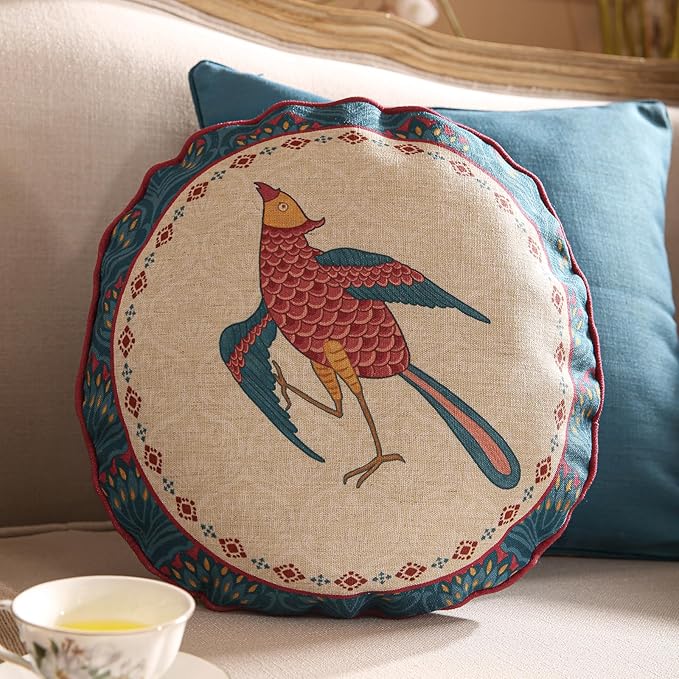 Navy Blue Throw Pillow Covers, Rustic Animal Print - Image 2
