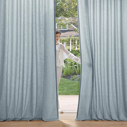 MIULEE Non-See-Through Privacy Linen Curtains 2 Panels, Light Filtering Window - Image 2