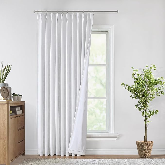 Vision Home White Pinch Pleated Full Blackout Curtains 60 inch Wide Thermal - Image 9