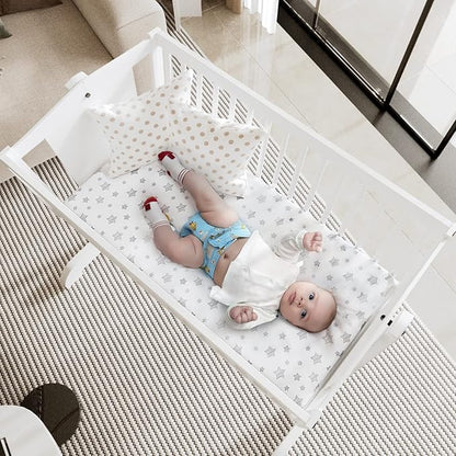 Bassinet Sheets & Waterproof Bassinet Mattress Pad Protector 4 Pack Set - Image 5