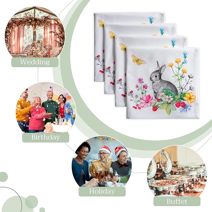 Maison d' Hermine Cloth Napkins Set of 4 100% Cotton Everyday Reusable Square - Image 6