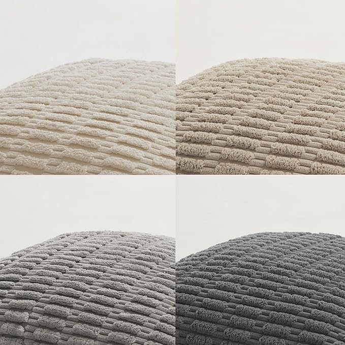 Fancy Homi Set of 4 Grey and White Decorative Throw Pillow Covers 20x20 Inch - Image 4