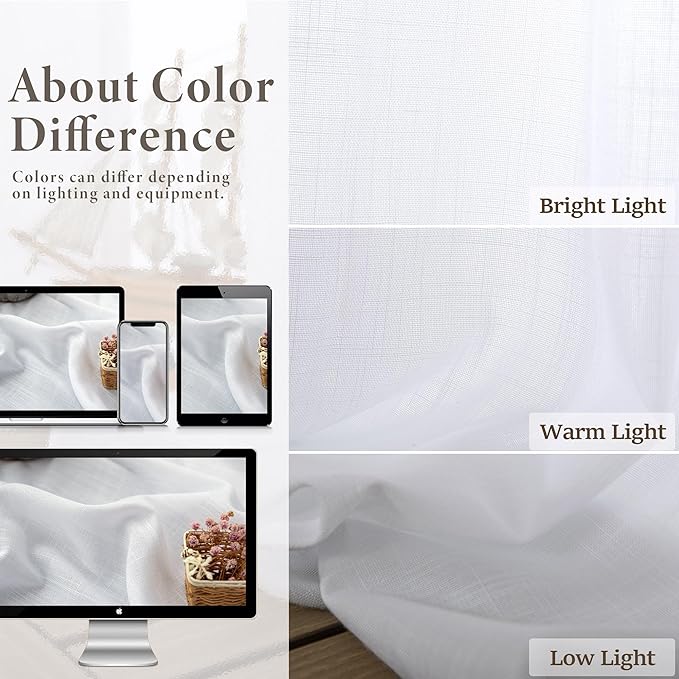 Solid White Curtains 96 Inches Long - Image 3