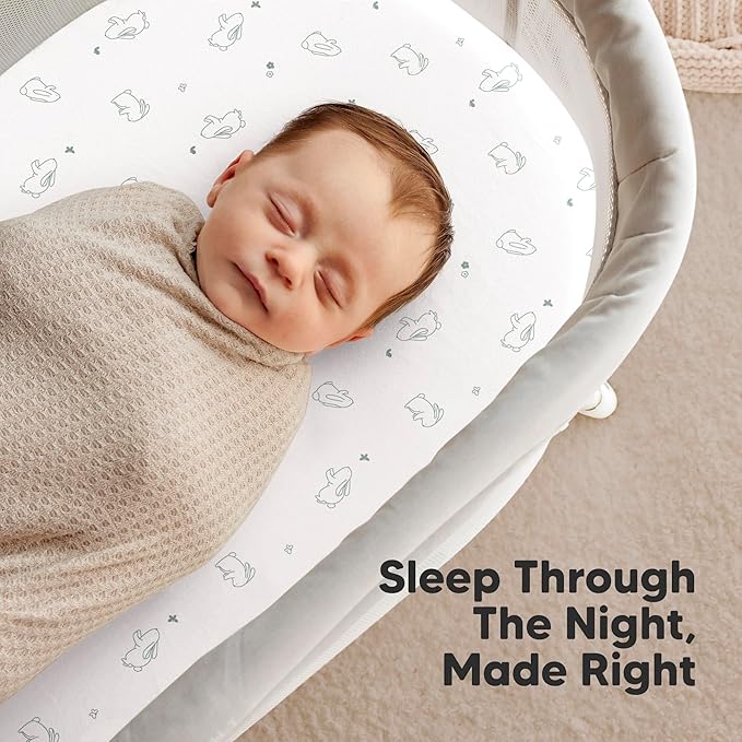 2-Pack Organic Bassinet Sheets for Girls, Boys - Image 6