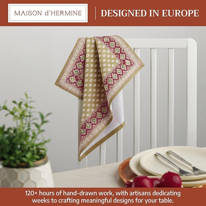 Maison d' Hermine Cloth Napkins Set of 4 100% Cotton Soft & Durable Everyday - Image 2