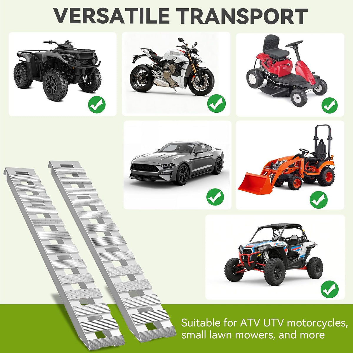 autosaver88 2pcs 6000lbs 84" x 14" aluminum trailer, package contents