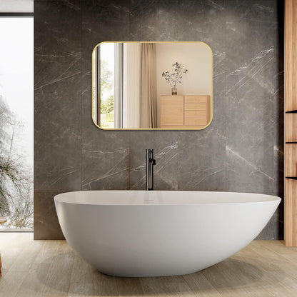 24x36 inch gold bathroom mirror, brushed brass gold, view 9