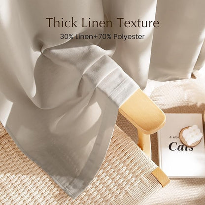 NICETOWN Cocoa Cream Linen Curtains - Image 4