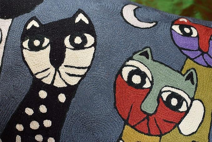 Lumbar Picasso Cat Pillow Cover Dark Gray Kitty Pillowcase Cute Cats Abstract - Image 8