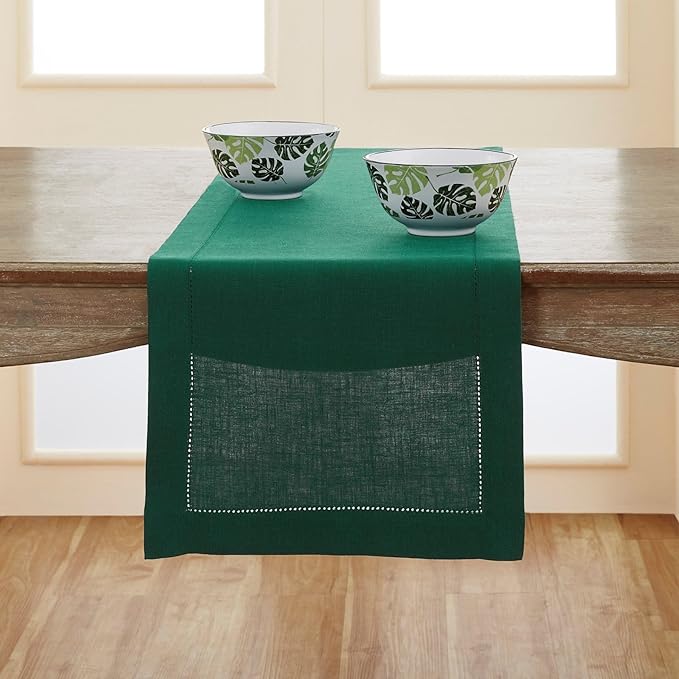 Solino Home Linen Rainforest Green Table Runner 156 Inches Long by SolinoHome