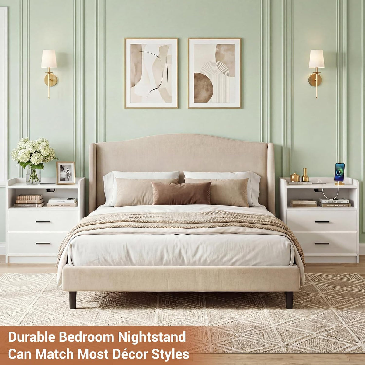aheaplus nightstands set of 2, bedside table with, package contents